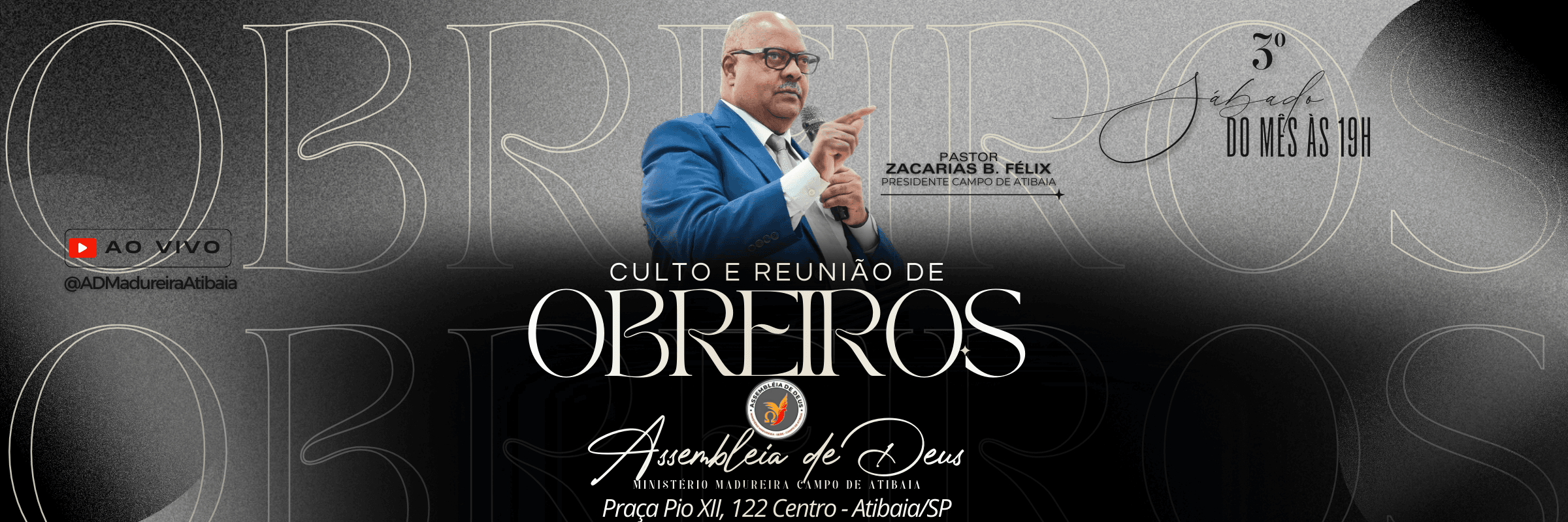 Banner da Reunião de Obreiros da AD Madureira Atibaia