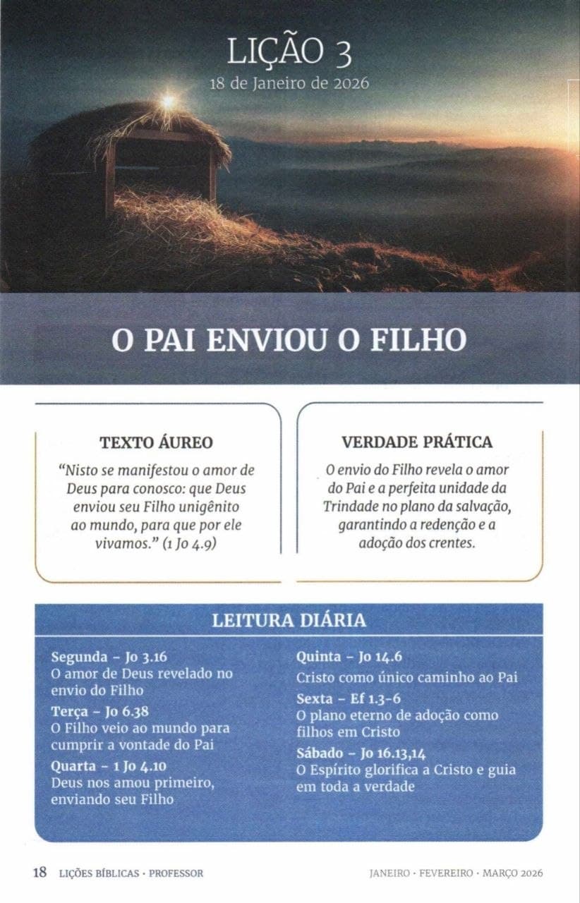 Arte da lição 3 — O Pai Enviou o Filho