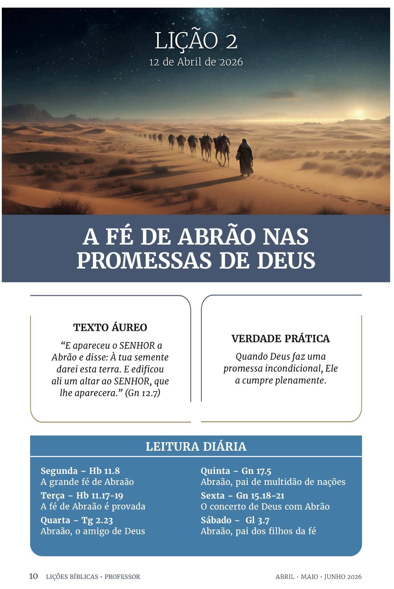Arte da lição 2 — A Fé de Abrão nas Promessas de Deus