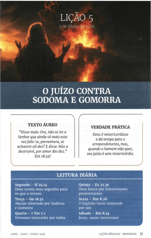 Arte da lição 5 — O Juízo contra Sodoma e Gomorra