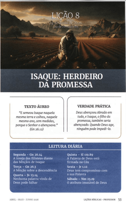 Arte da lição 8 — Isaque: Herdeiro da Promessa