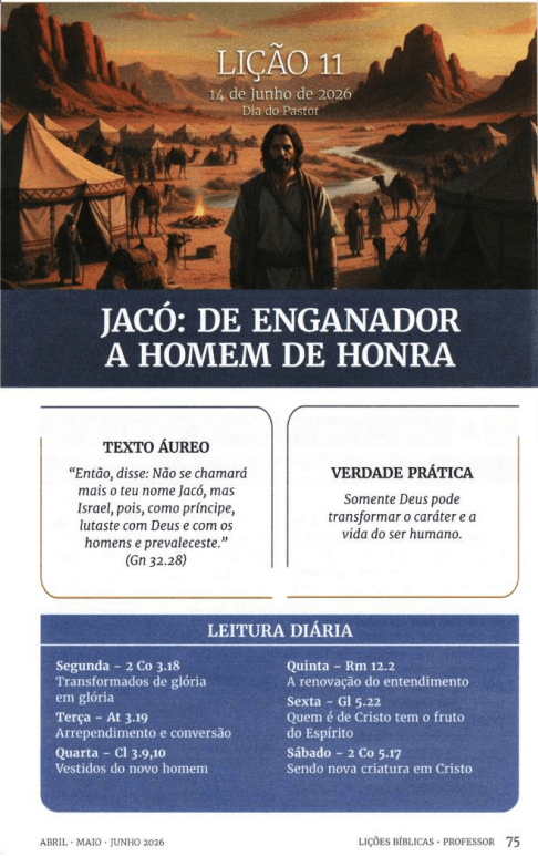 Arte da lição 11 — Jacó: De Enganador a Homem de Honra