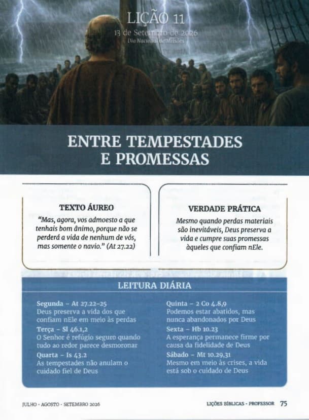 Arte da lição 11 — Entre Tempestades e Promessas