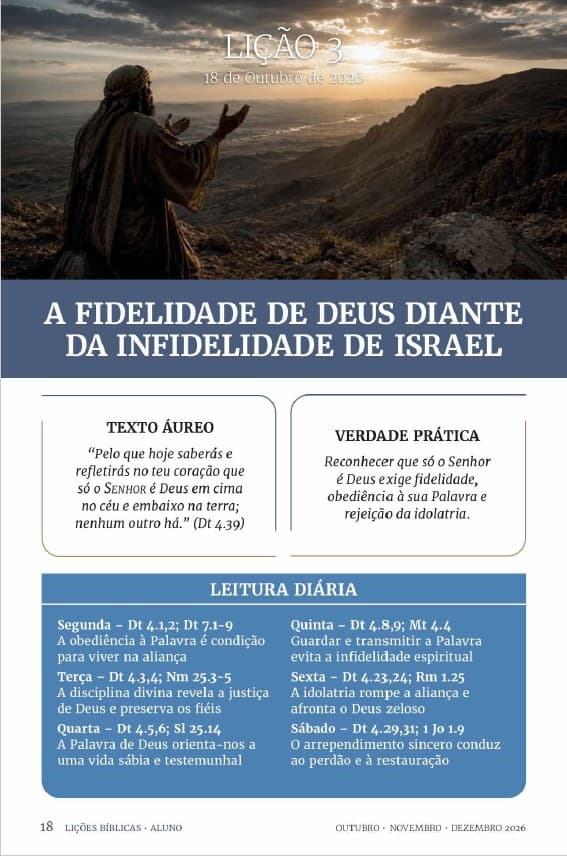 Arte da lição 3 — A Fidelidade de Deus diante da Infidelidade de Israel
