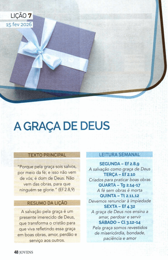 Arte da lição 7 — A Graça de Deus
