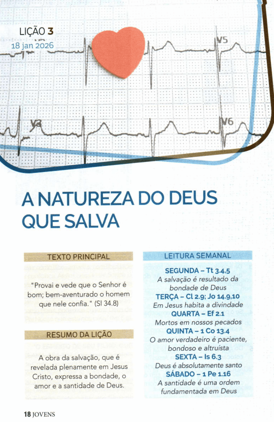 Arte da lição 3 — A Natureza do Deus que Salva