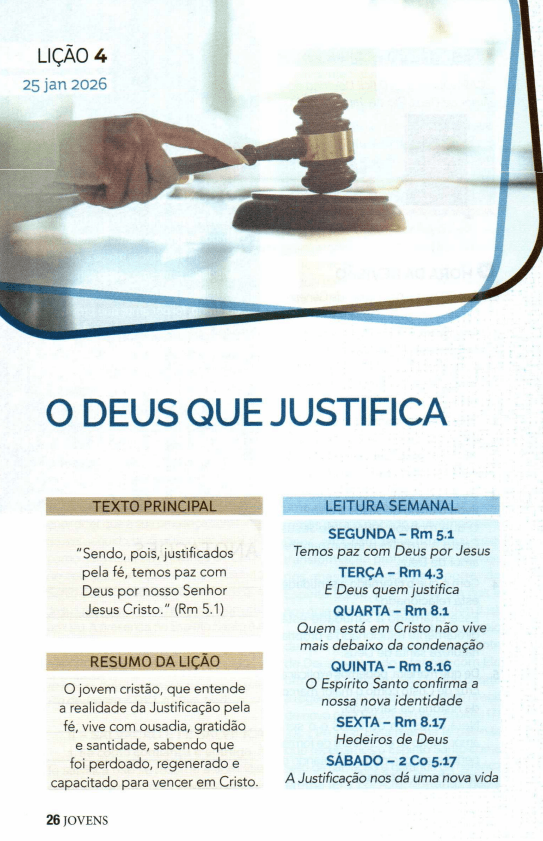 Arte da lição 4 — O Deus que Justifica