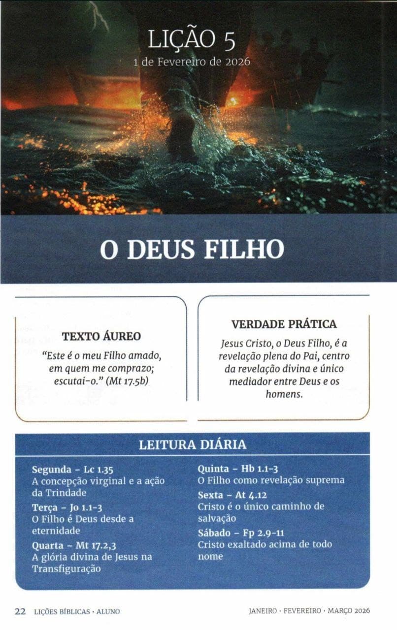 Arte da lição 5 — O Deus Filho