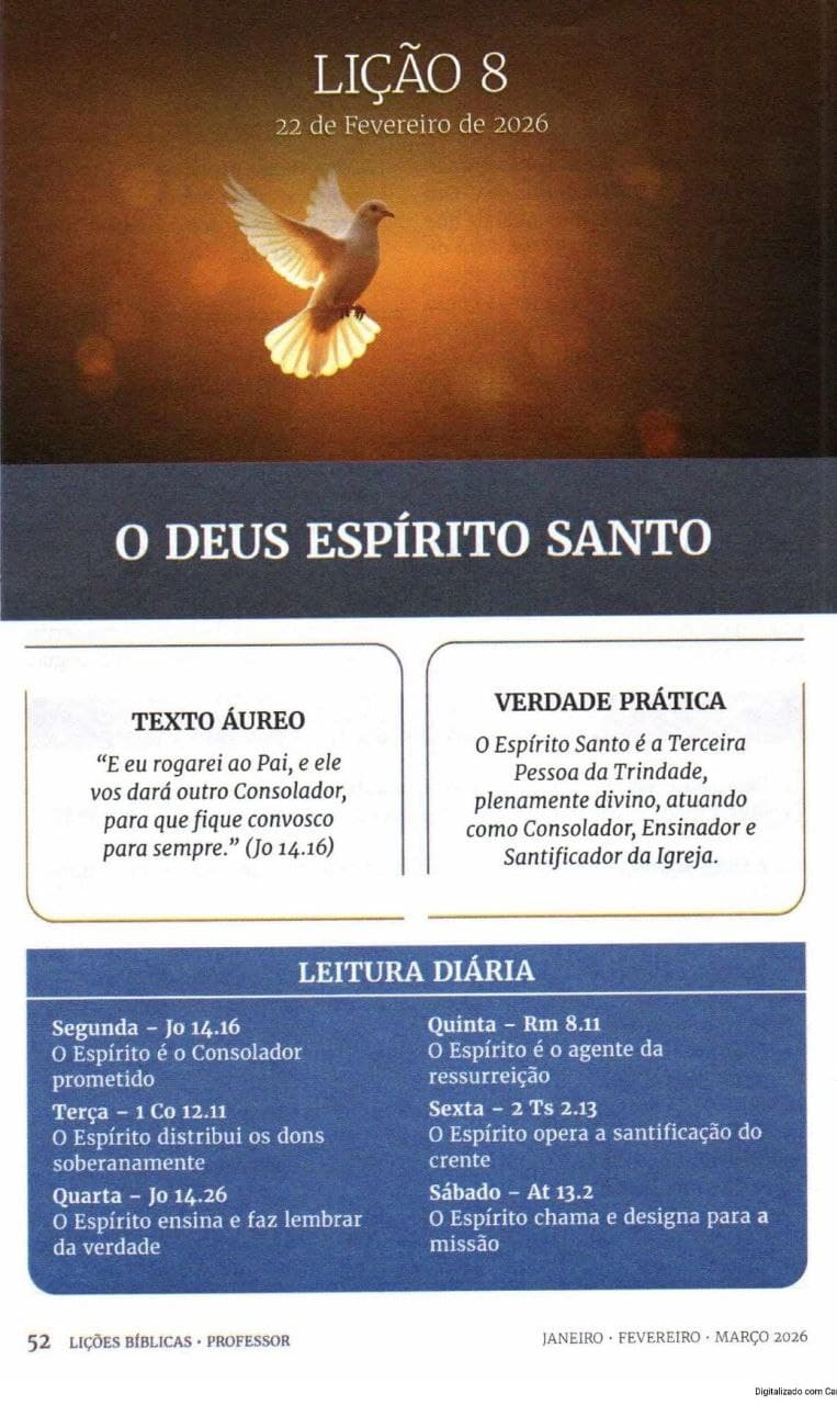 Arte da lição 8 — O Deus Espírito Santo