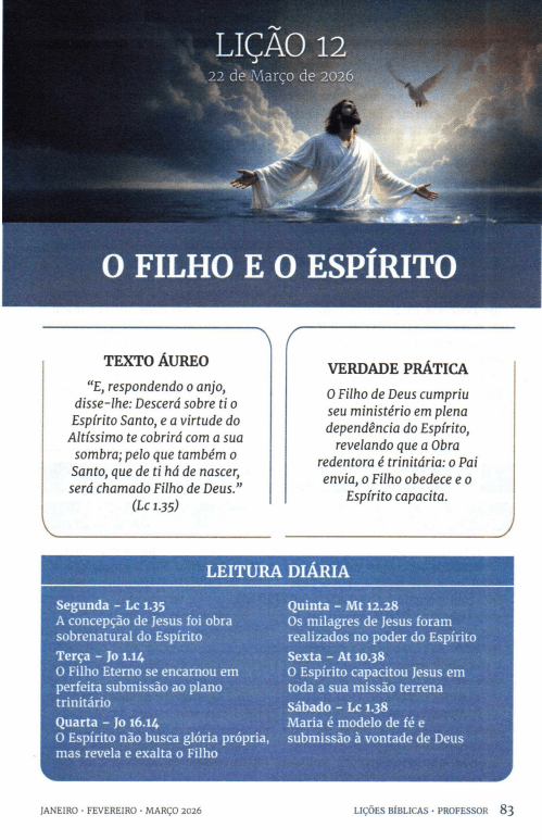 Arte da lição 12 — O Filho e o Espírito