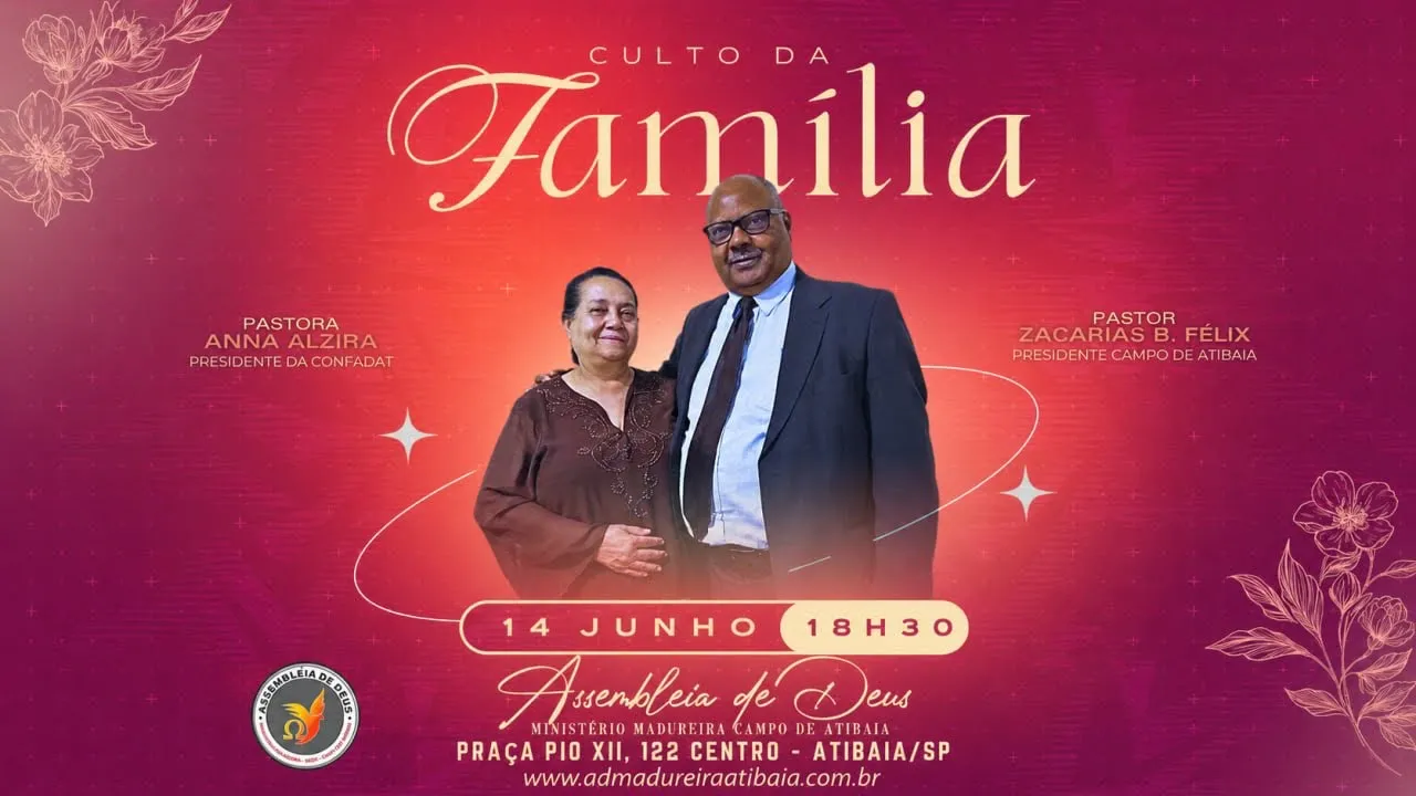 Culto da Família AO VIVO | Igreja em Atibaia | Domingo 14/06 às 18h30