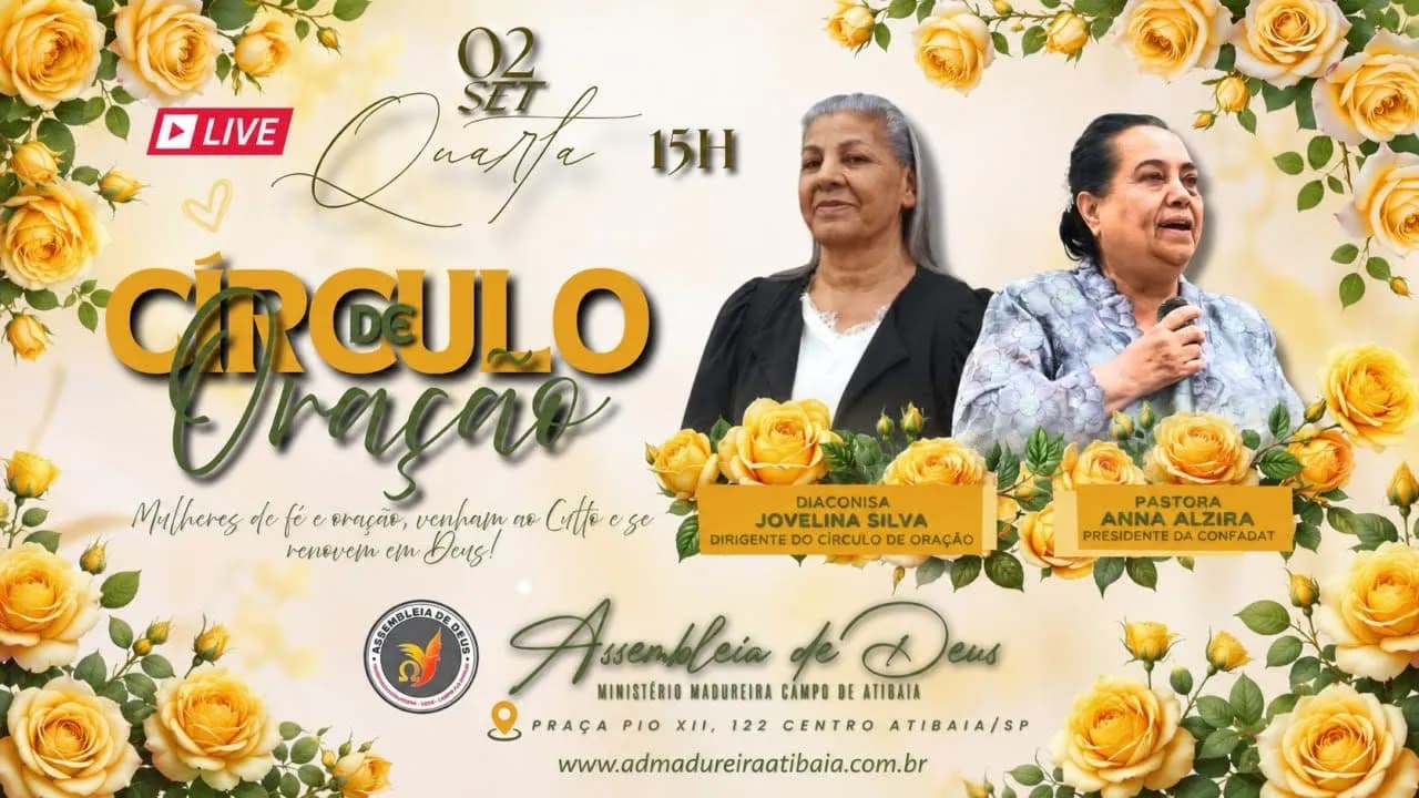 🔴 CÍRCULO DE ORAÇÃO AO VIVO | 02/09/2026 | Pra. Anna Alzira | AD Madureira Atibaia