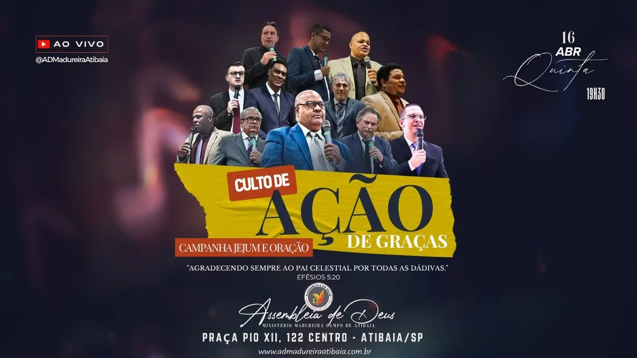 🔴 AO VIVO | Culto de Ação de Graças | Encerramento da Campanha Jejum e Oração | 16/04