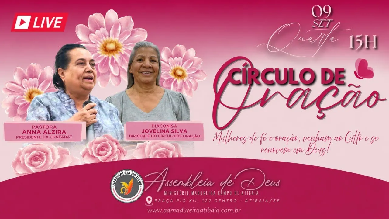 CÍRCULO DE ORAÇÃO AO VIVO | 09/09/2026 | Pra. Anna Alzira | AD Madureira Atibaia