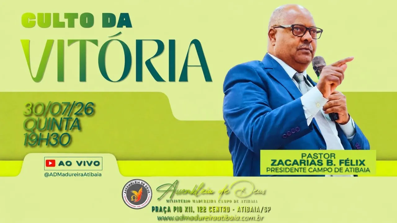 🔴 AO VIVO | Culto da Vitória | 30/07/2026 | Pr. Zacarias B. Félix