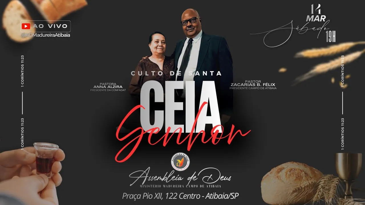 🔴 AO VIVO | Culto de Santa Ceia do Senhor | 14 de Março – 19h