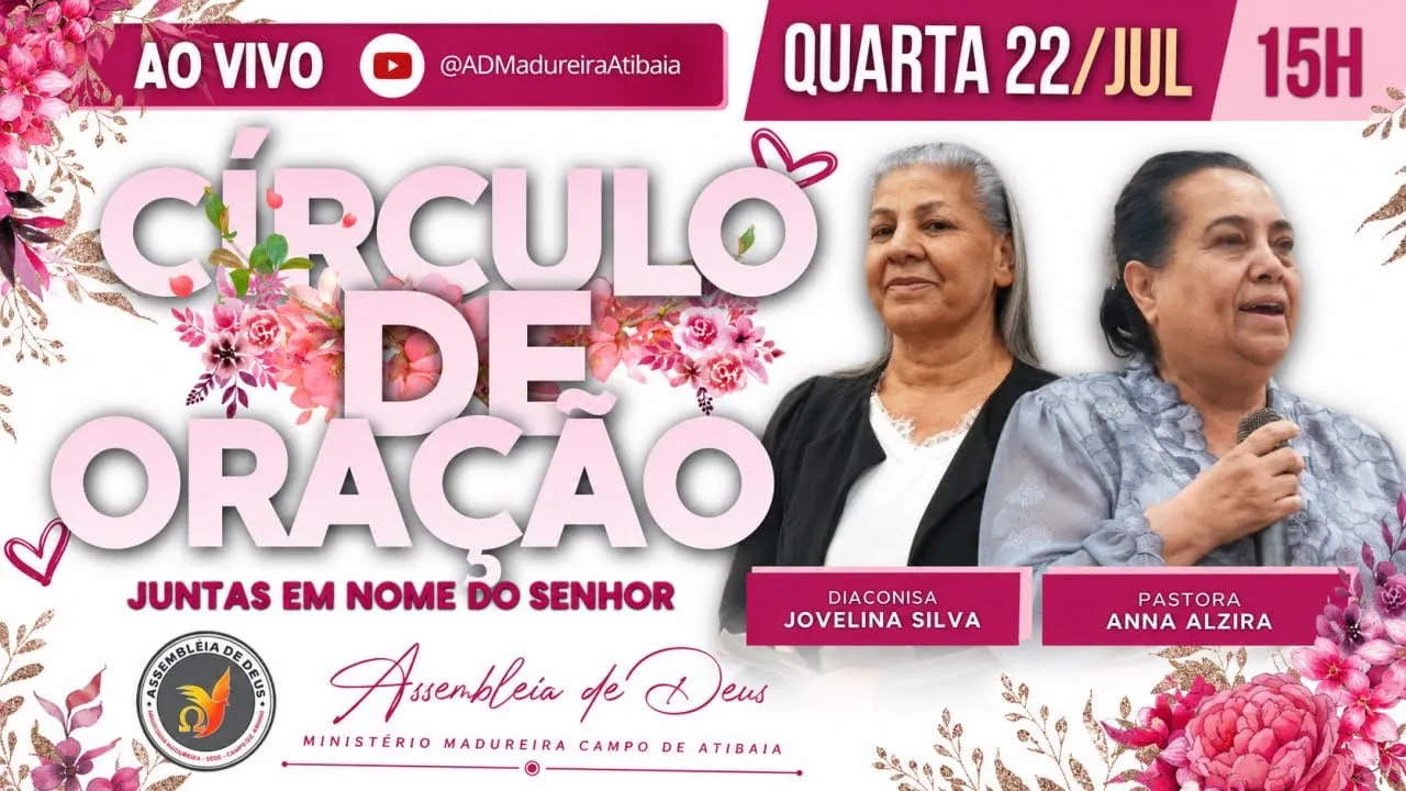 Círculo de Oração ao Vivo em Atibaia | 22/07 às 15h