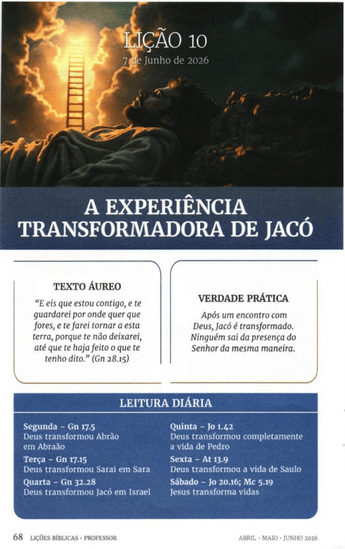 Arte da lição 10 — A Experiência Transformadora de Jacó
