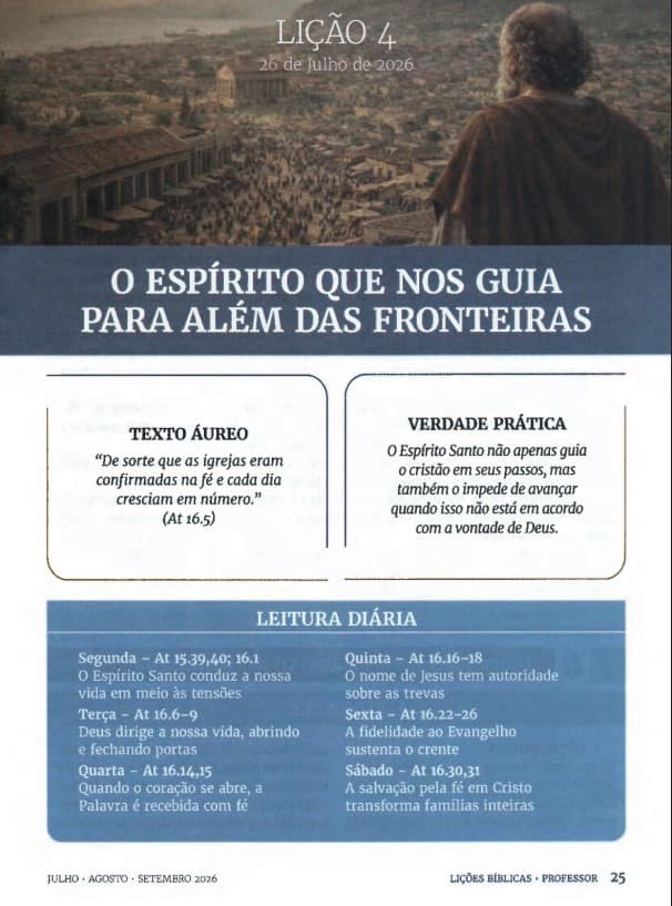 Arte da lição 4 — O Espírito que nos Guia para além das Fronteiras