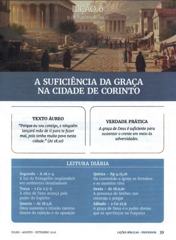 Arte da lição 6 — A Suficiência da Graça na Cidade de Corinto