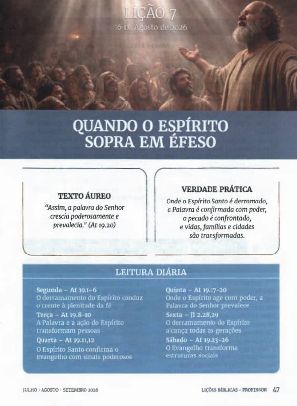 Arte da lição 7 — Quando o Espírito Sopra em Éfeso