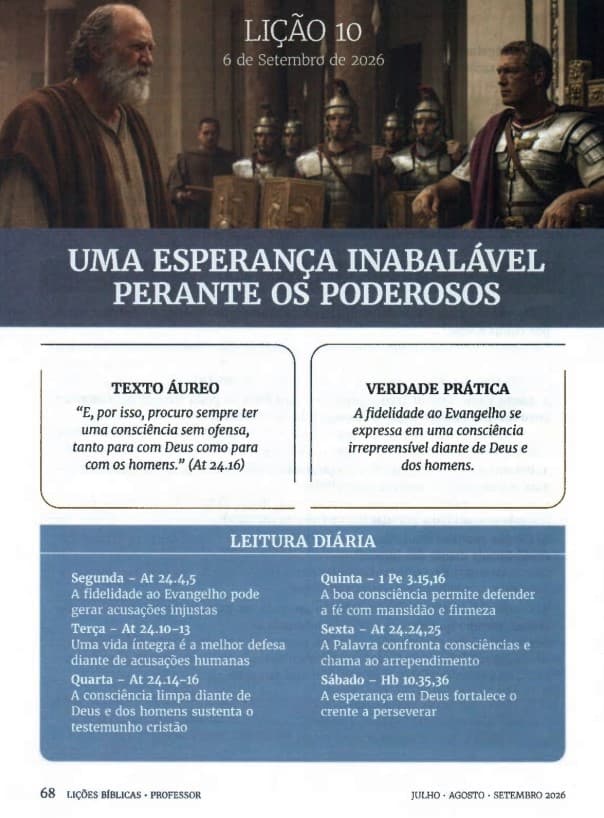 Arte da lição 10 — Uma Esperança Inabalável perante os Poderosos