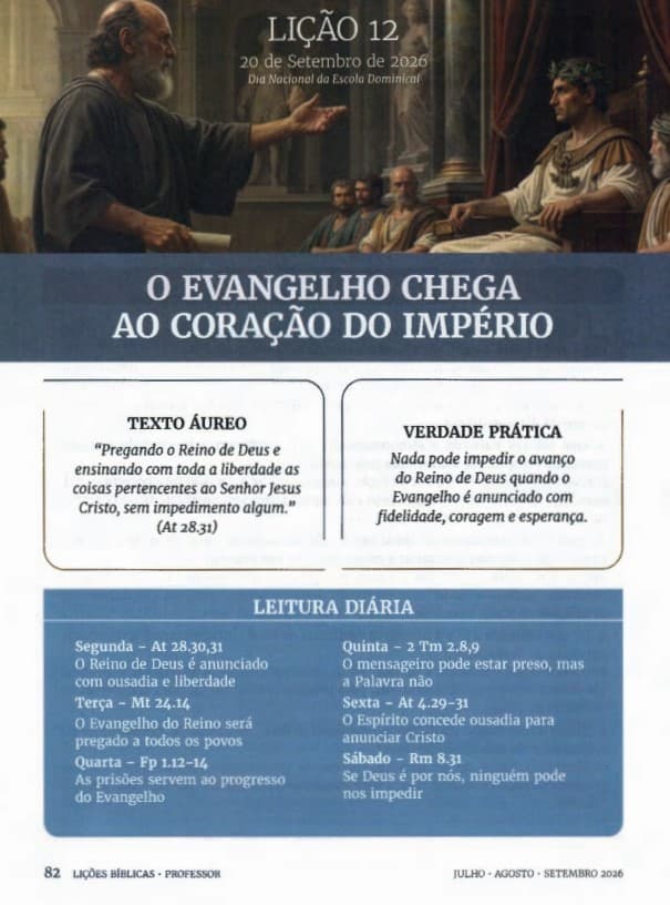 Arte da lição 12 — O Evangelho Chega ao Coração do Império