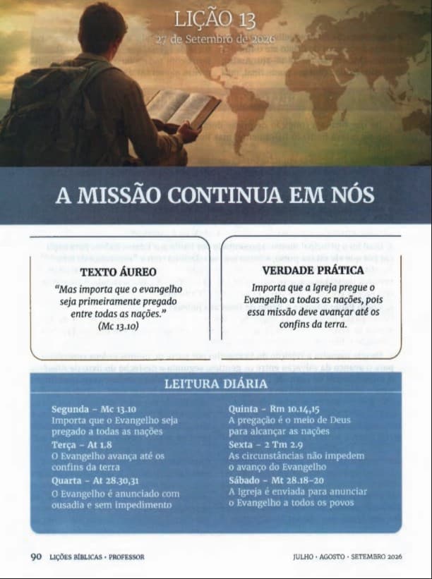 Arte da lição 13 — A Missão Continua em Nós