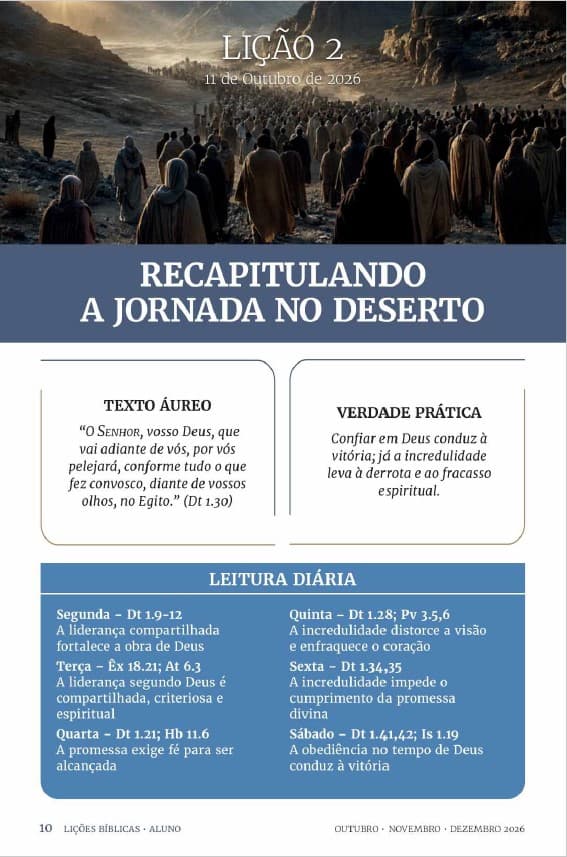 Arte da lição 2 — Recapitulando a Jornada no Deserto