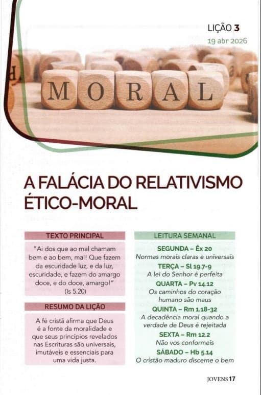 Arte da lição 3 — A Falácia do Relativismo Ético-Moral