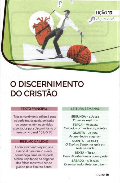 Arte da lição 13 — O Discernimento do Cristão