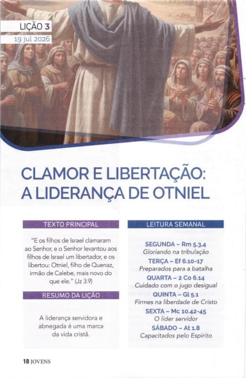 Arte da lição 3 — Clamor e Libertação: A Liderança de Otniel