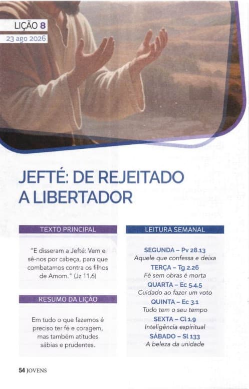 Arte da lição 8 — Jefté: De Rejeitado a Libertador