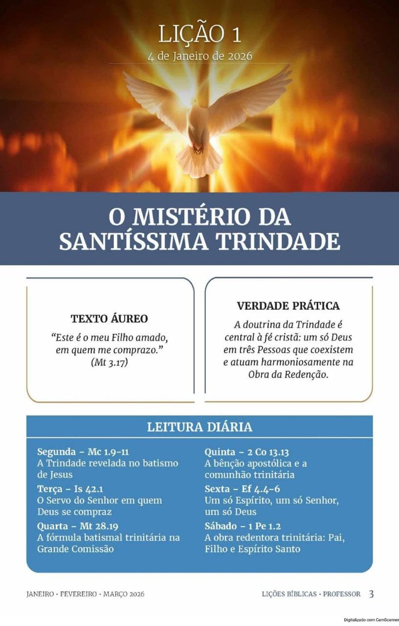 Arte da lição 1 — O Mistério da Santíssima Trindade