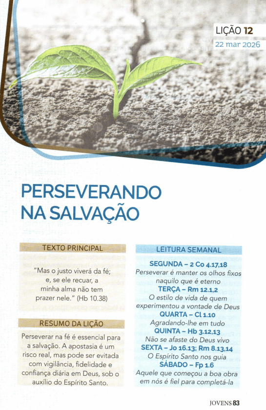 Arte da lição 12 — Perseverando na Salvação
